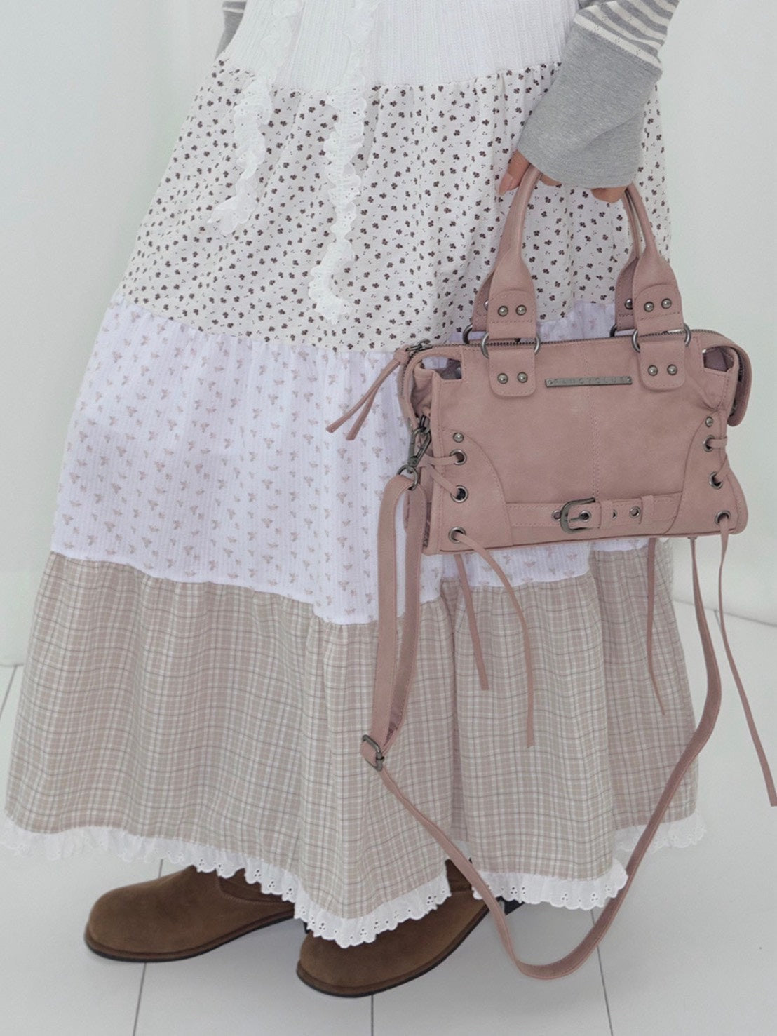 【FANCY CLUB】BELTED WASHING COATING MINI BAG