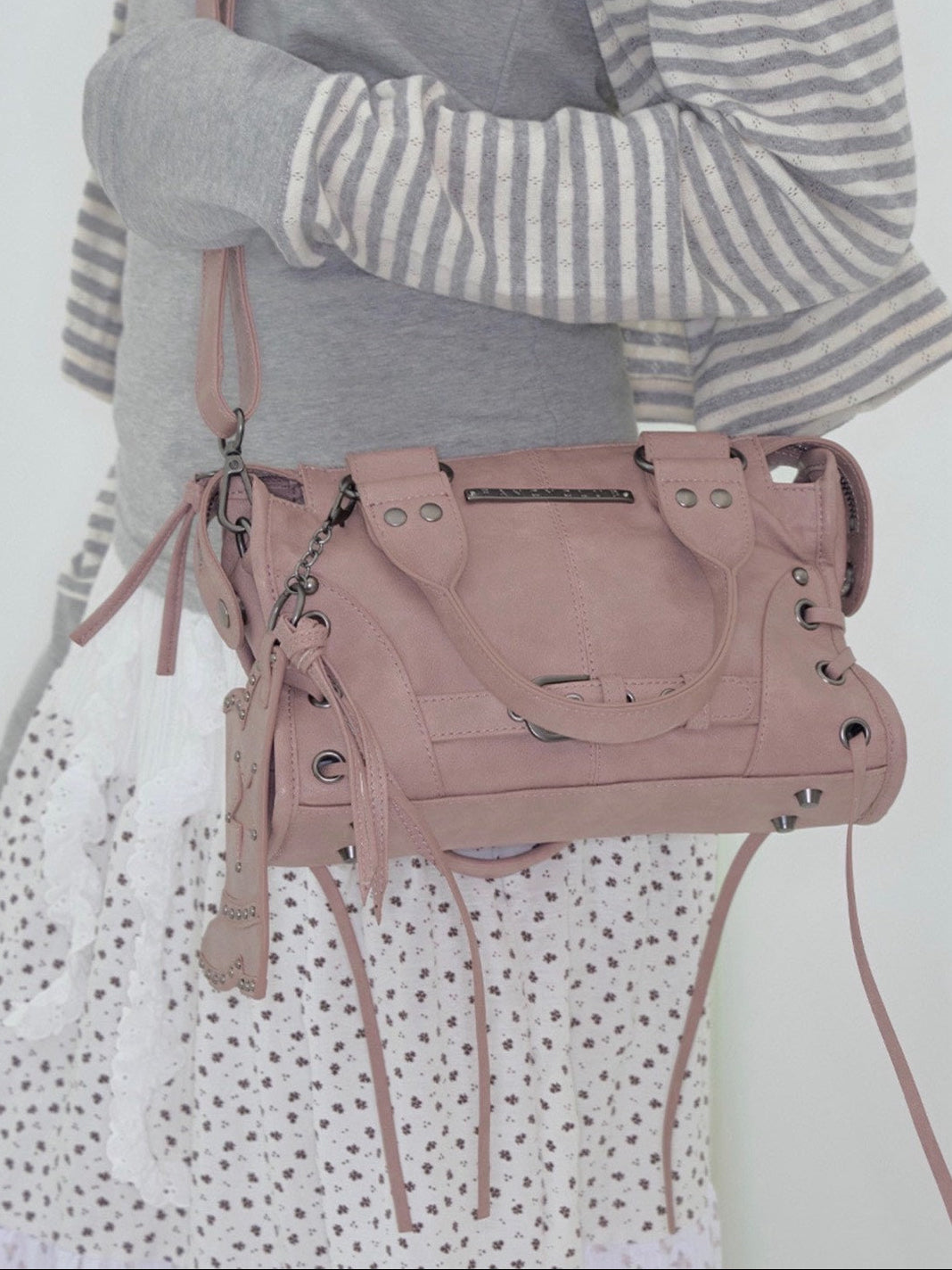 【FANCY CLUB】BELTED WASHING COATING MINI BAG