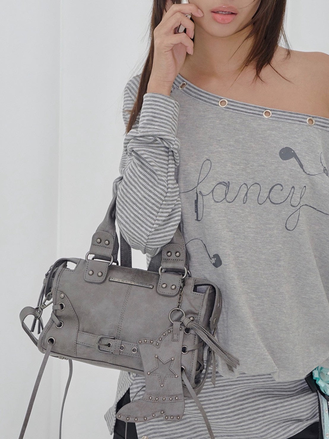 【FANCY CLUB】BELTED WASHING COATING MINI BAG