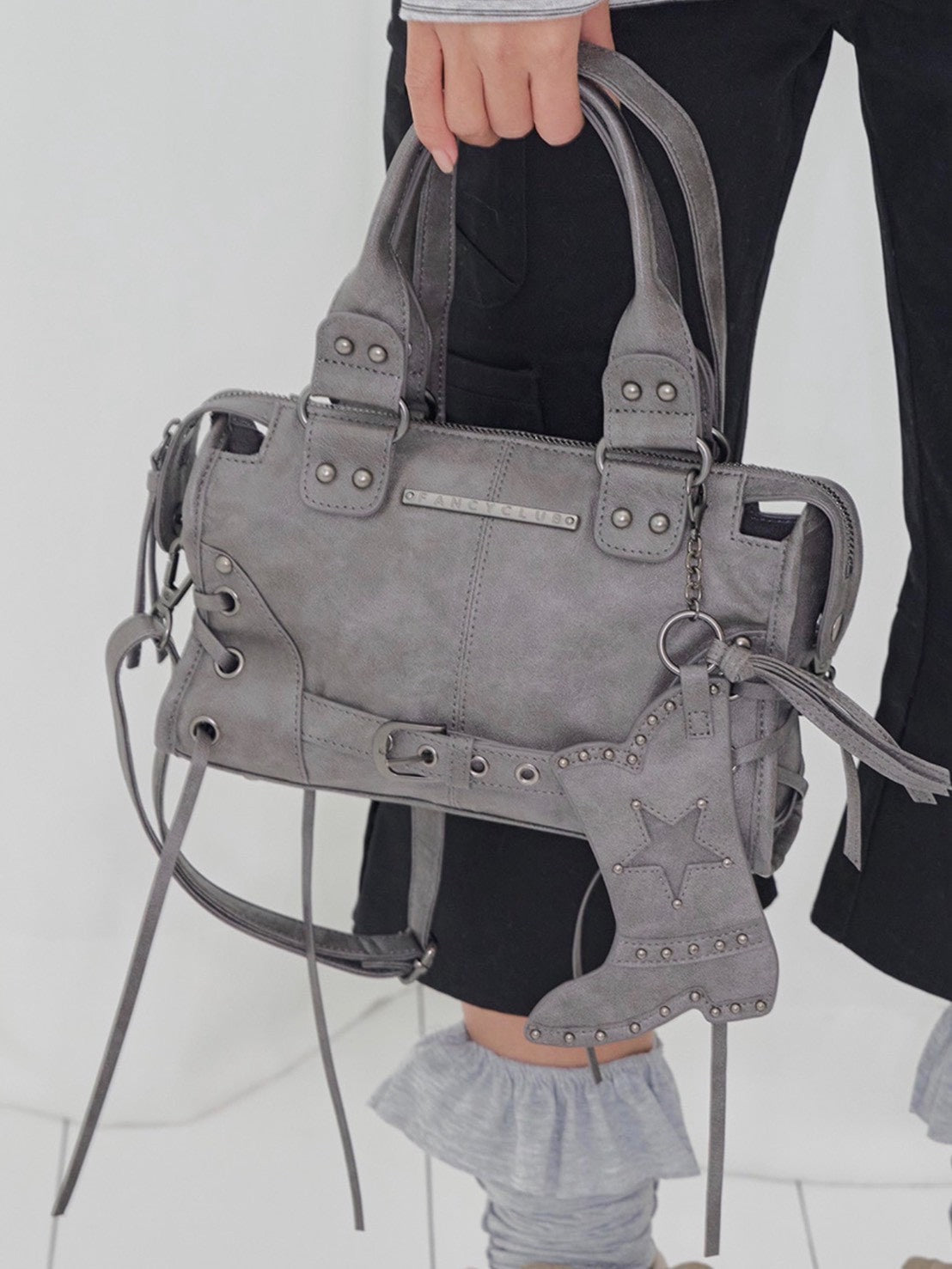 【FANCY CLUB】BELTED WASHING COATING MINI BAG