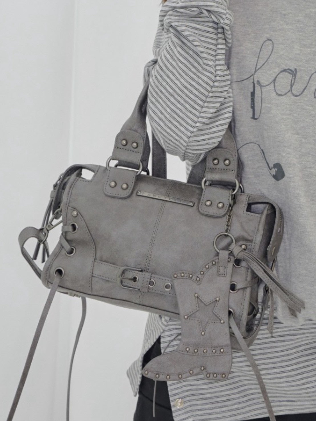 【FANCY CLUB】BELTED WASHING COATING MINI BAG