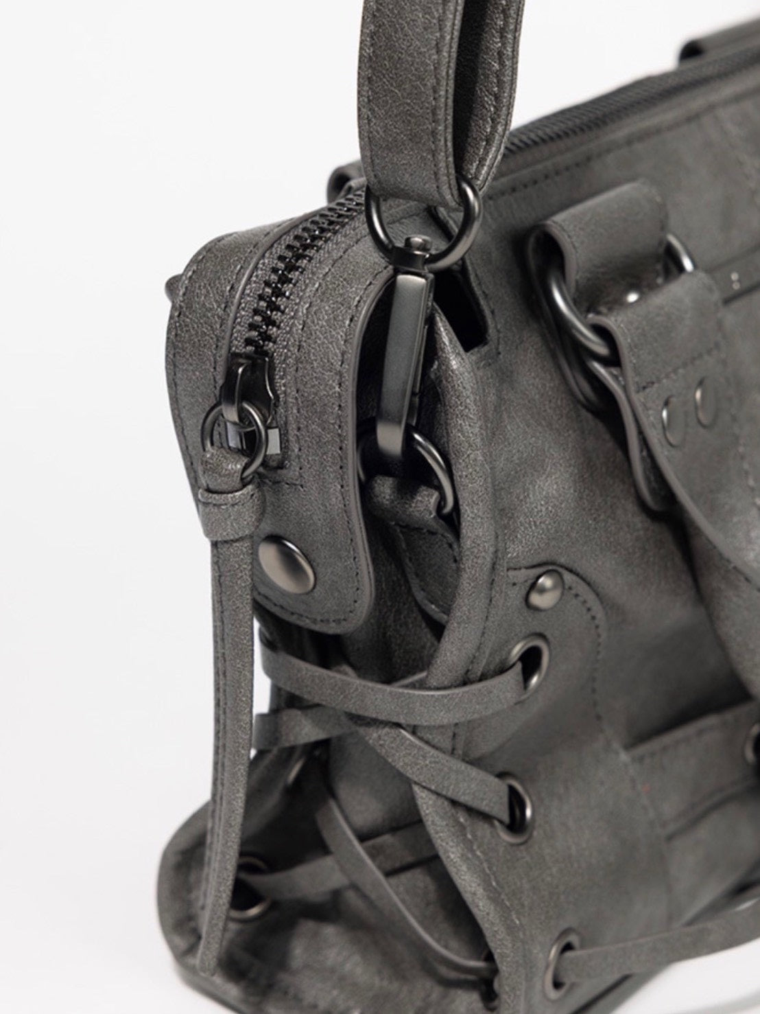 【FANCY CLUB】BELTED WASHING COATING MINI BAG
