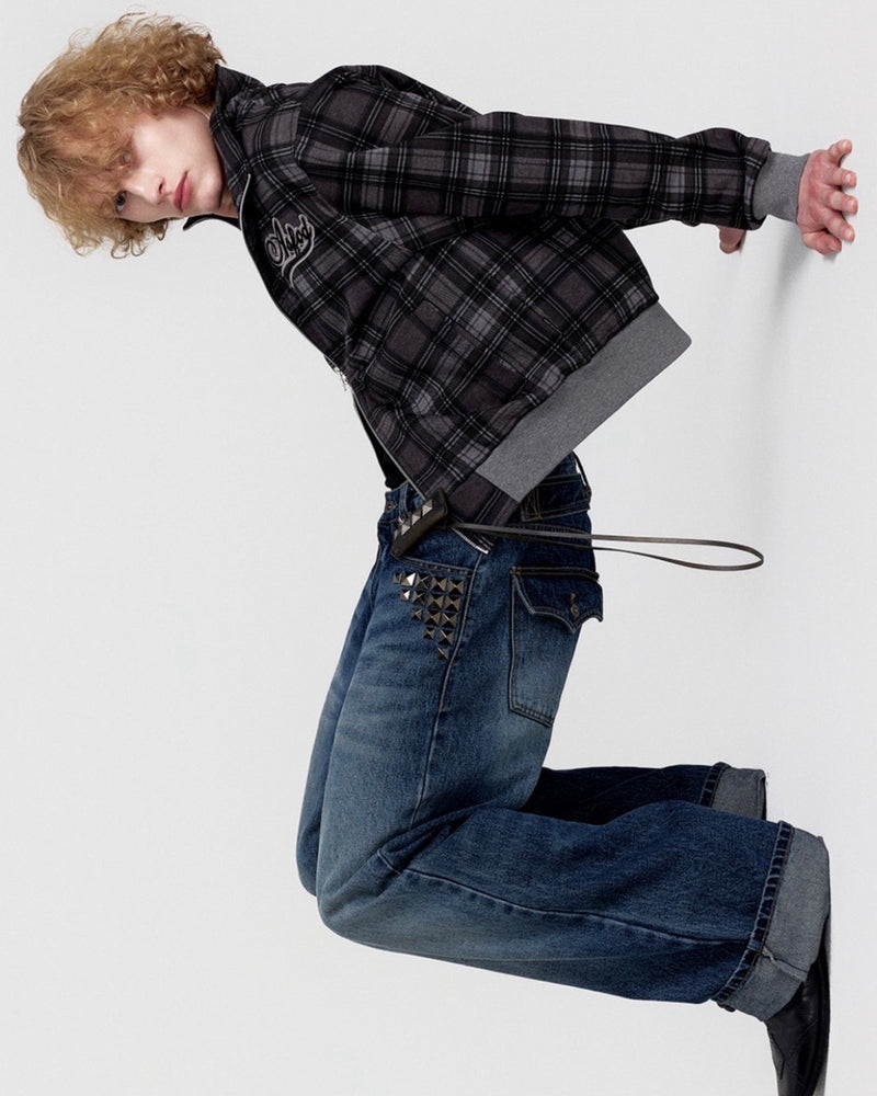 【ESC STUDIO】ASFOD check zip-up jacket