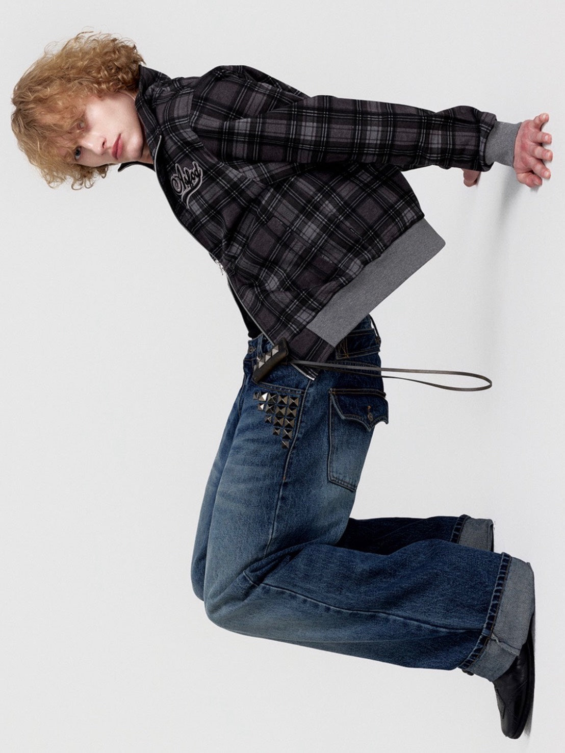 【ESC STUDIO】ASFOD check zip-up jacket