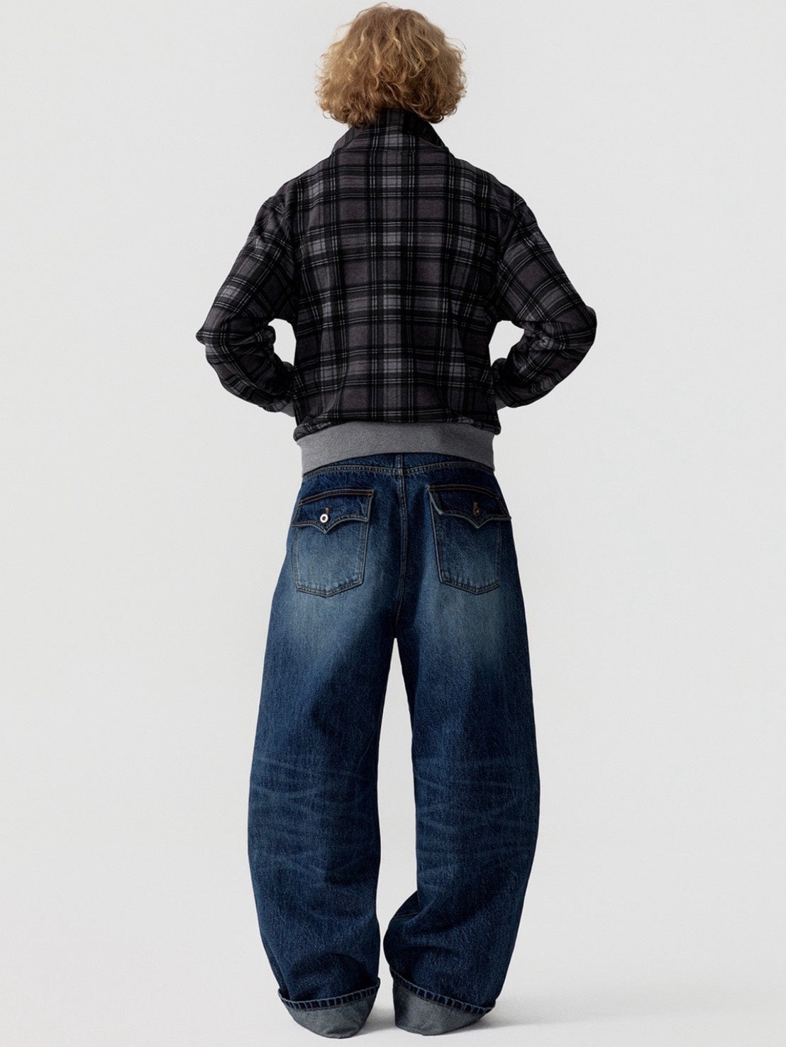 【ESC STUDIO】ASFOD check zip-up jacket