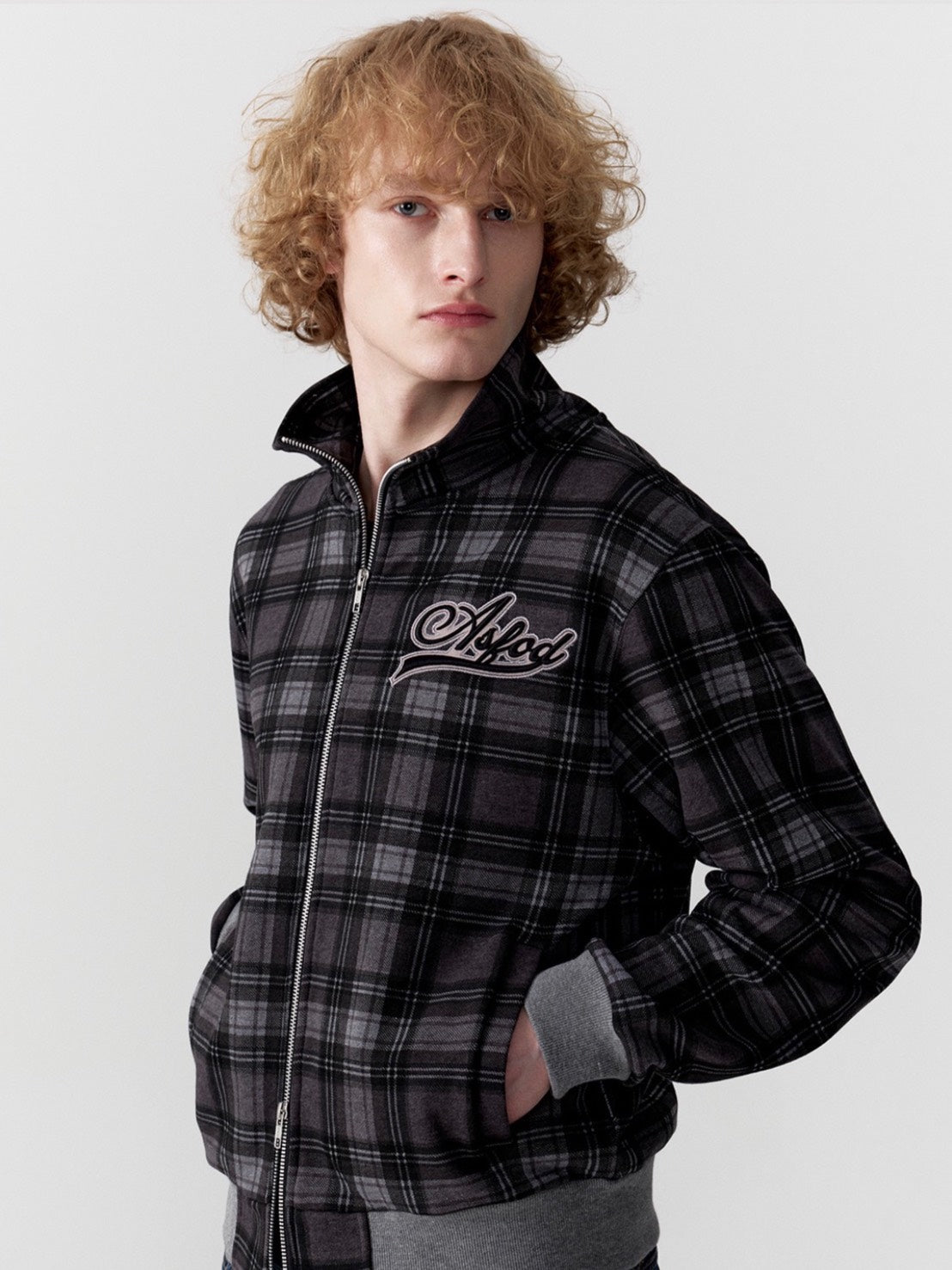 【ESC STUDIO】ASFOD check zip-up jacket