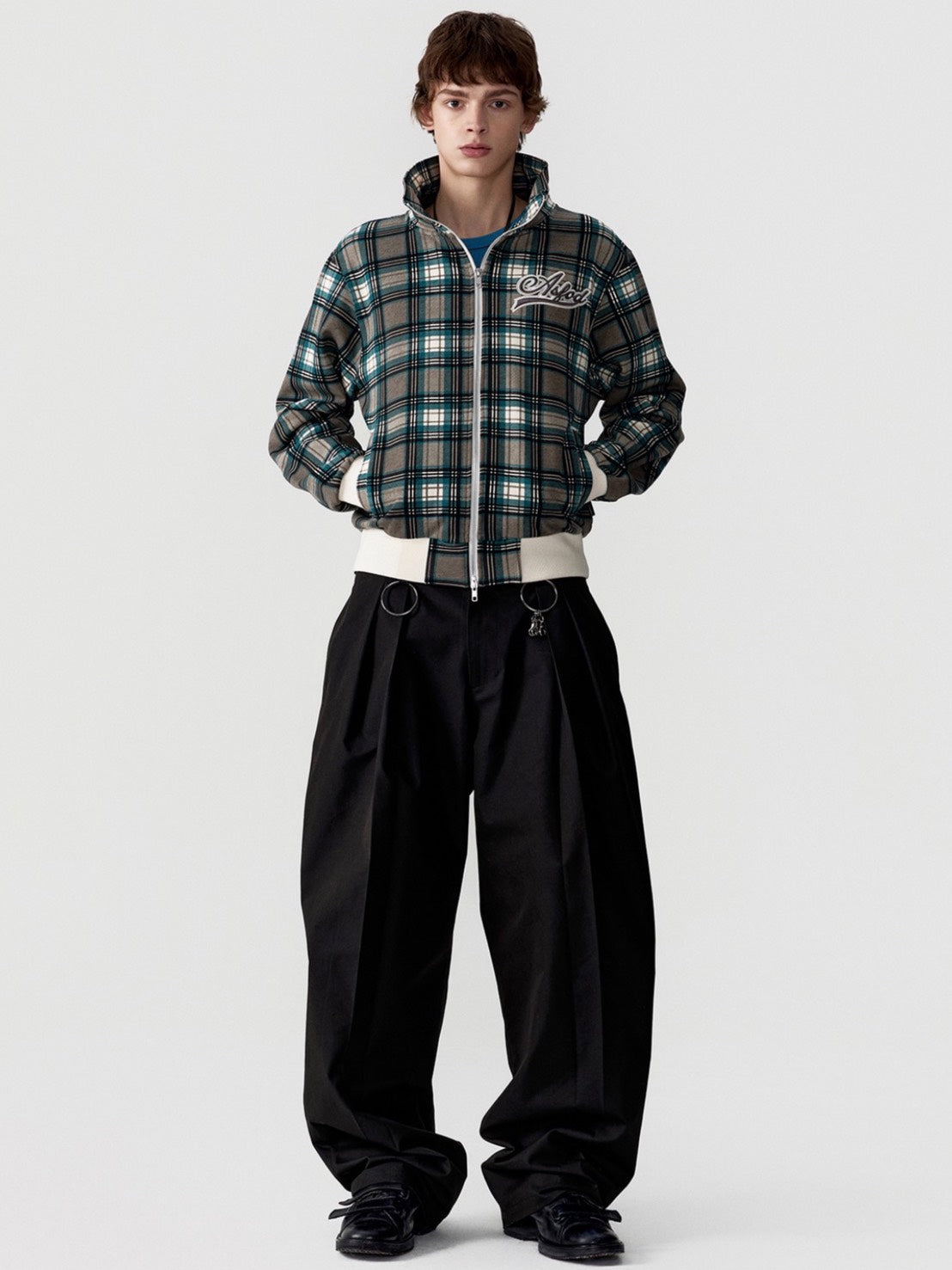 【ESC STUDIO】ASFOD check zip-up jacket