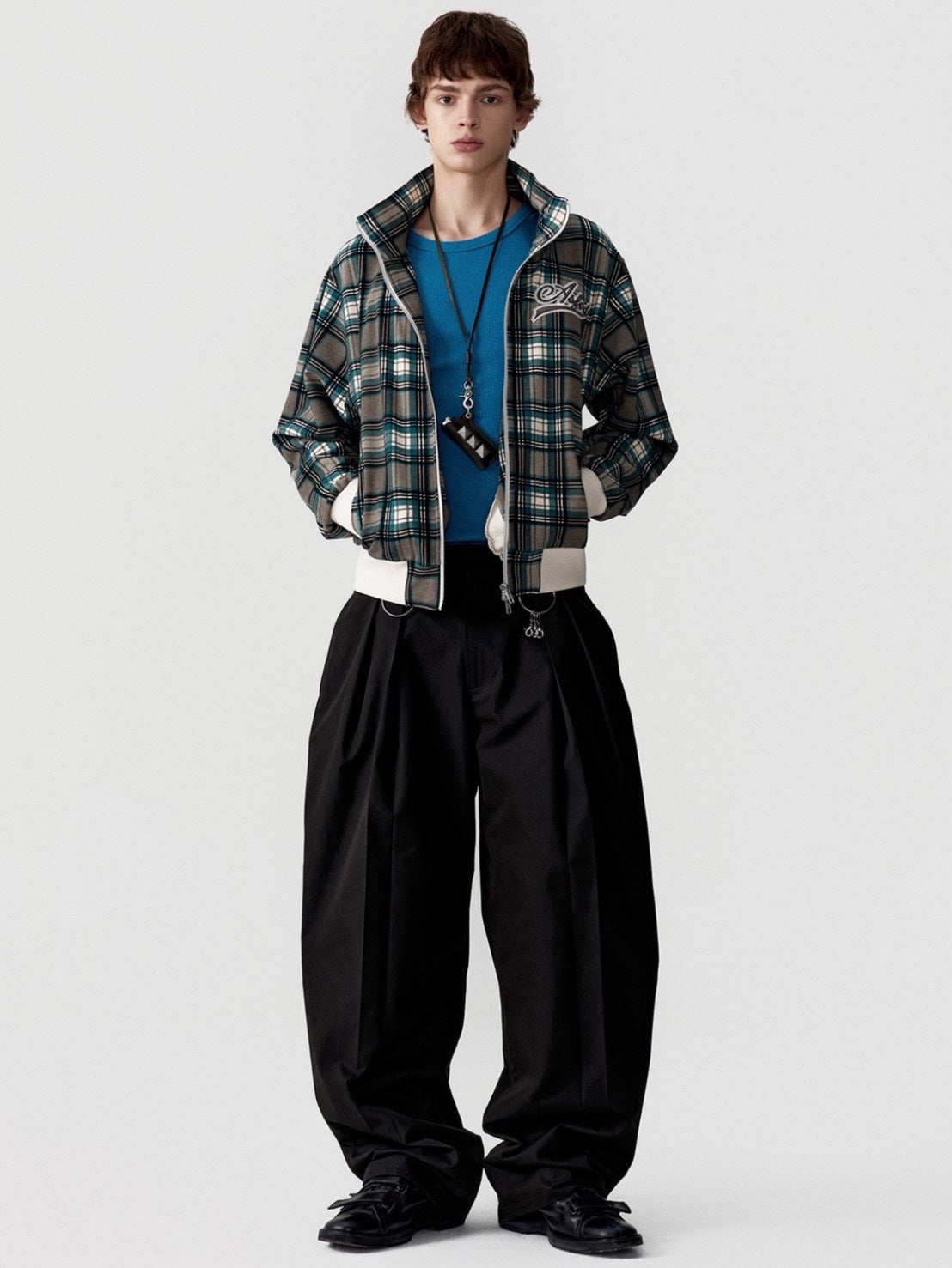 【ESC STUDIO】ASFOD check zip-up jacket