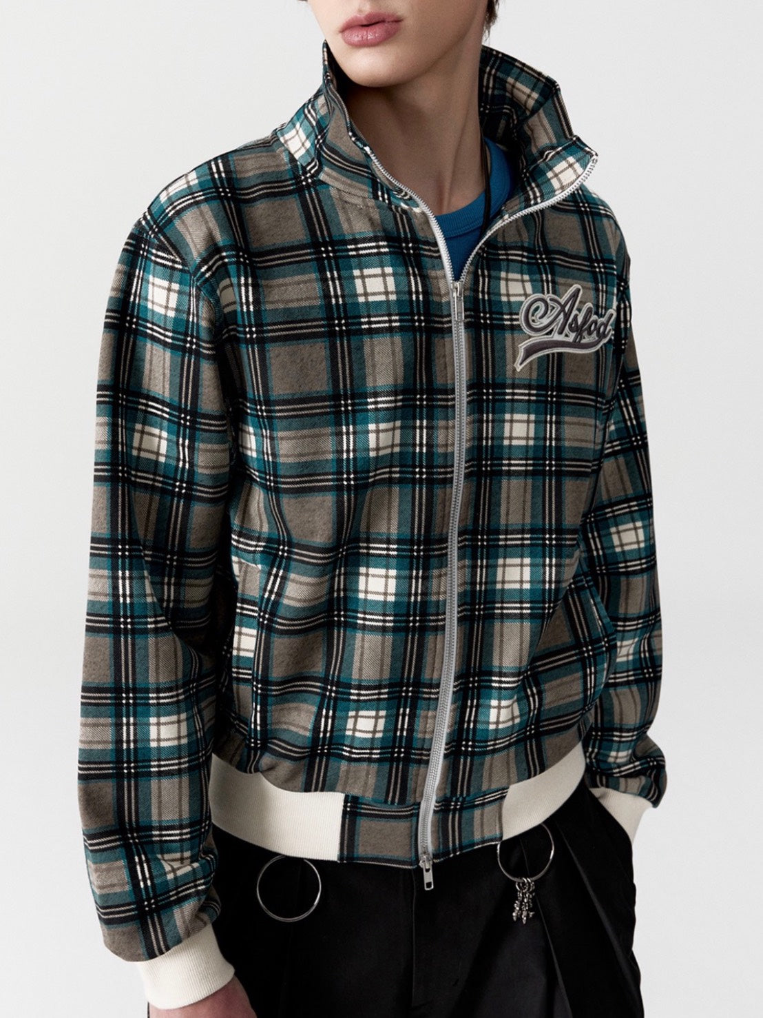 【ESC STUDIO】ASFOD check zip-up jacket