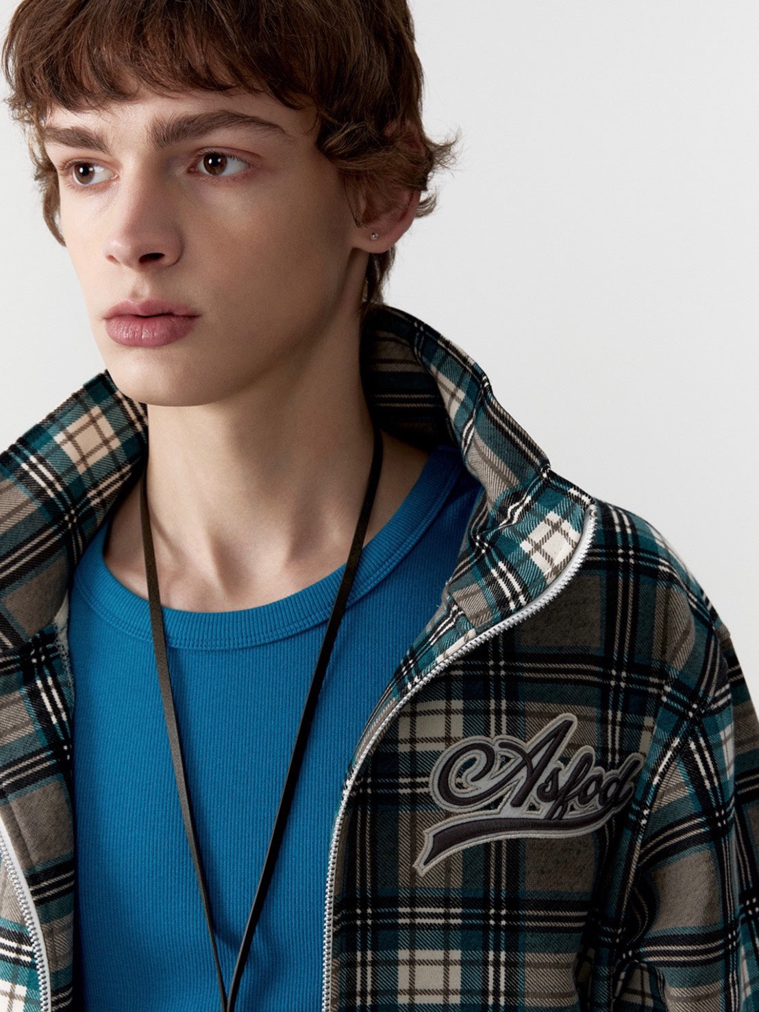 【ESC STUDIO】ASFOD check zip-up jacket