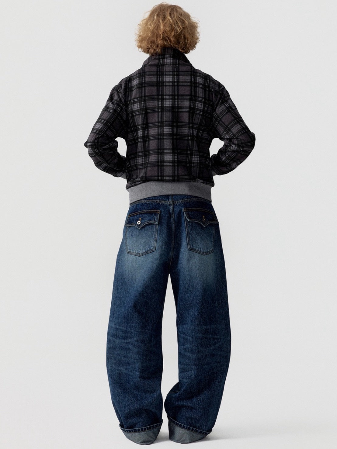 【ESC STUDIO】studded denim roll-up pants