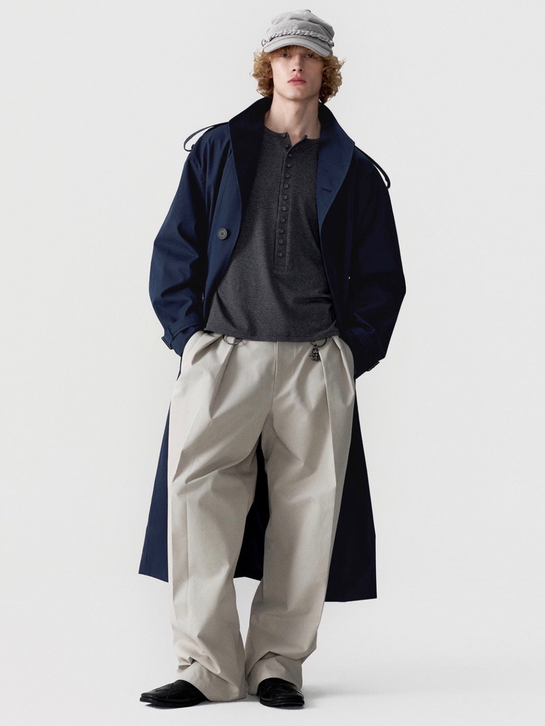 【ESC STUDIO】covered button henley