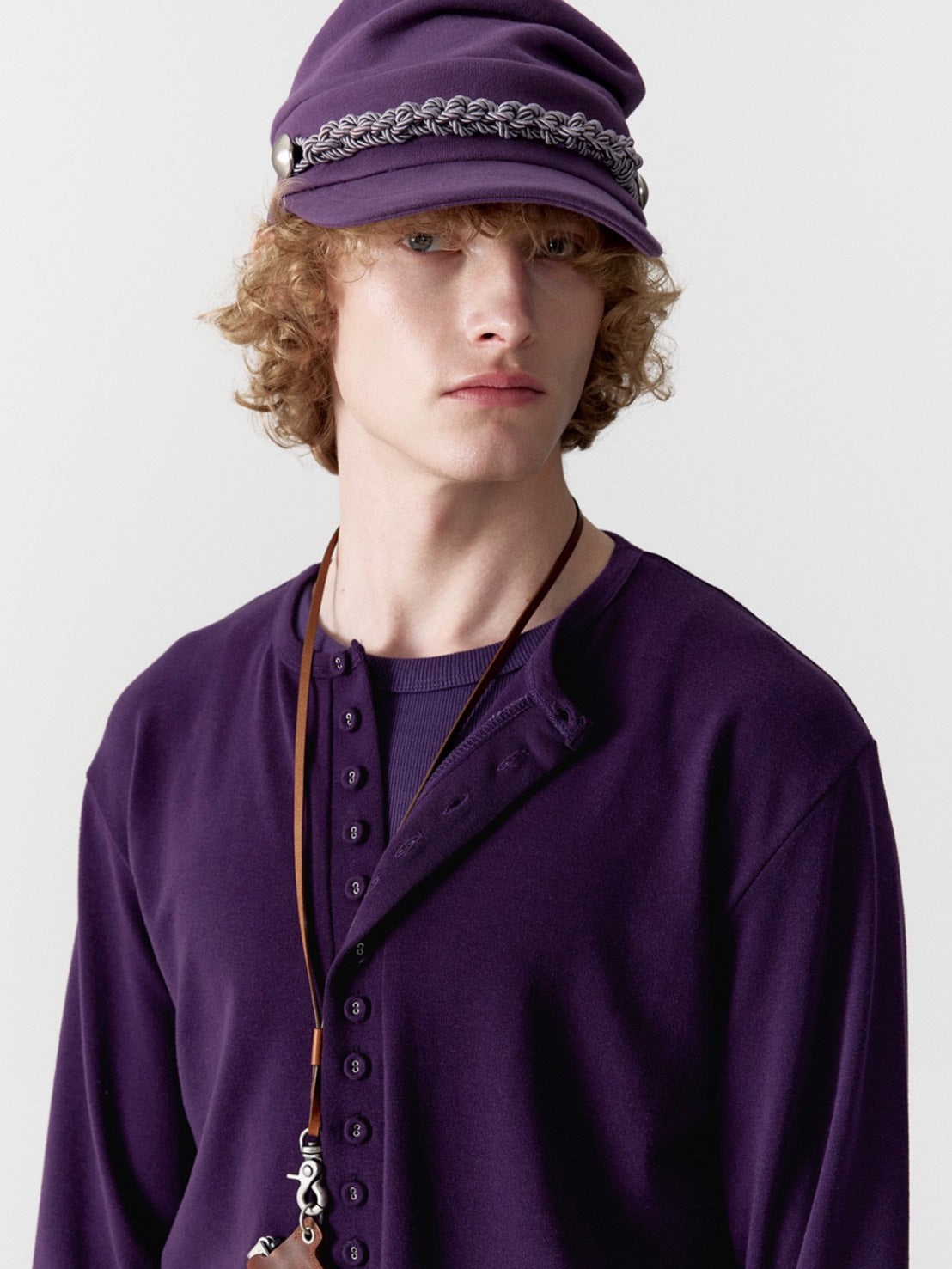 【ESC STUDIO】covered button henley