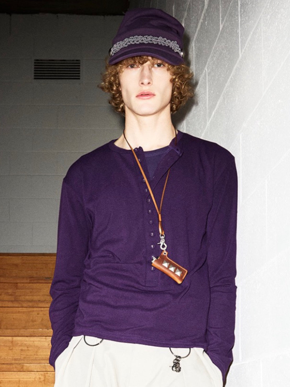 【ESC STUDIO】covered button henley