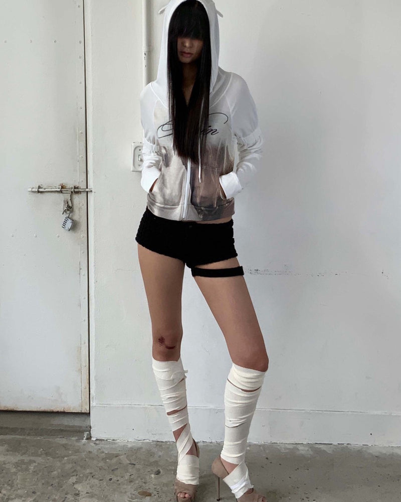 【bonnae】Ear zip hoodie