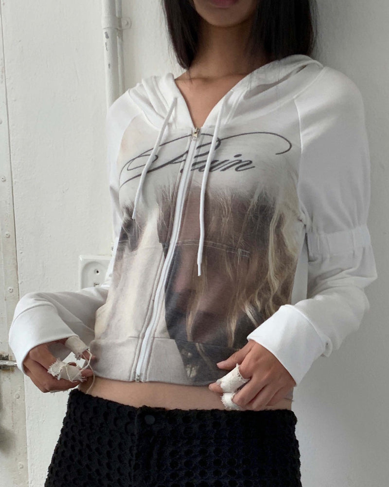 【bonnae】Ear zip hoodie