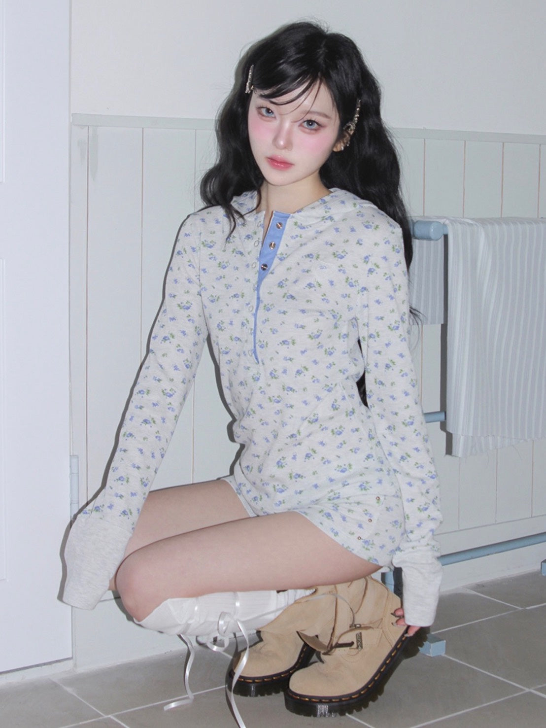 【CHERRYQUIRI】soft cozy waffle hoodie