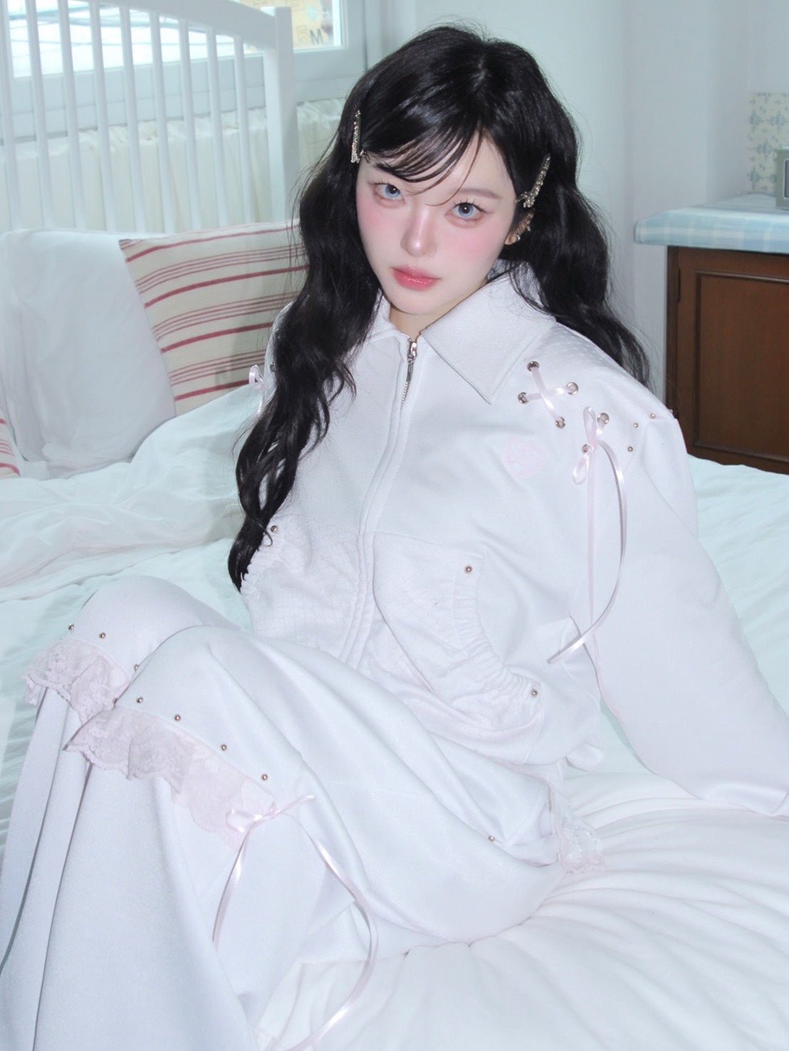 【CHERRYQUIRI】angel corset jersey zip up
