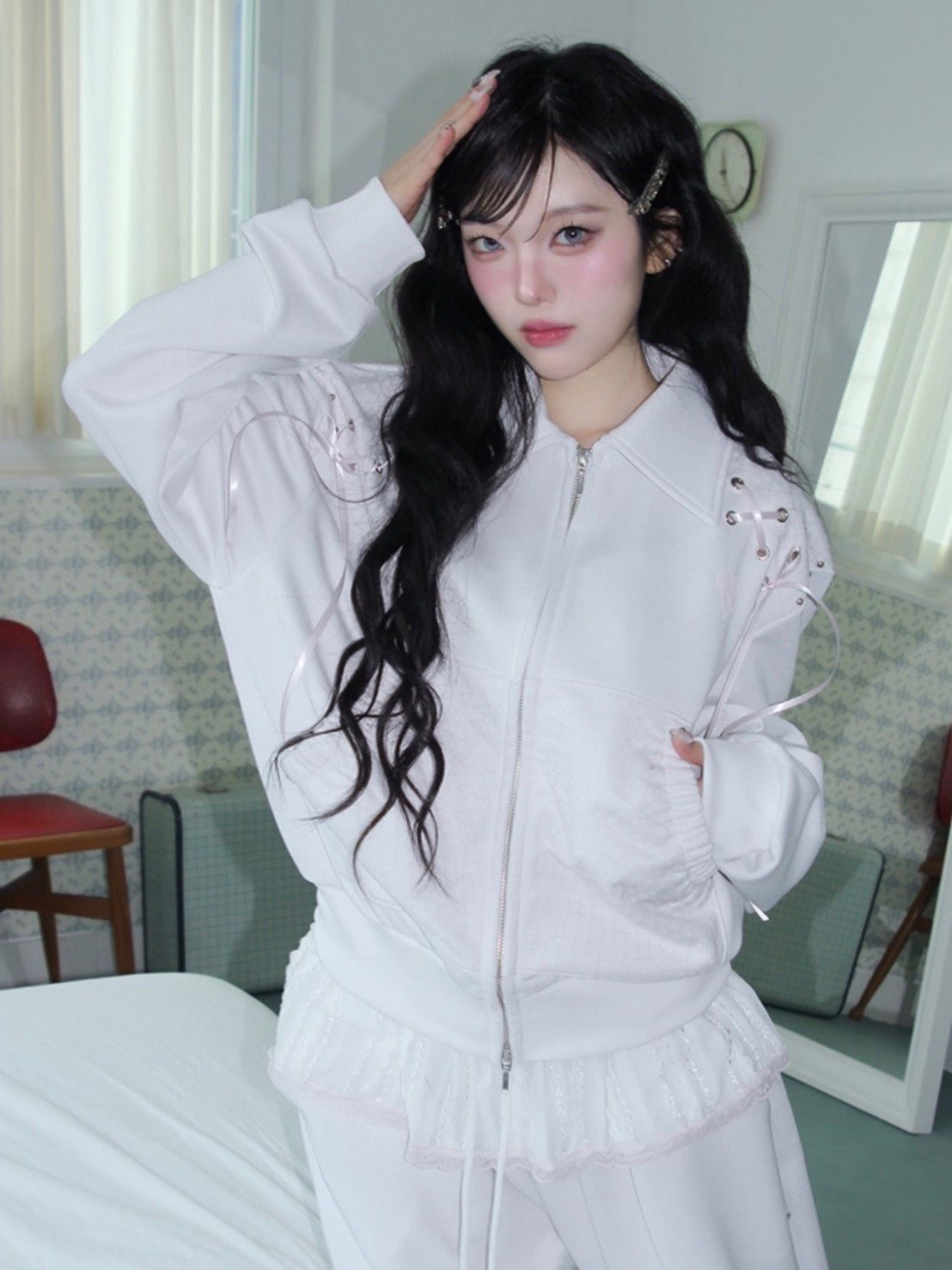 【CHERRYQUIRI】angel corset jersey zip up