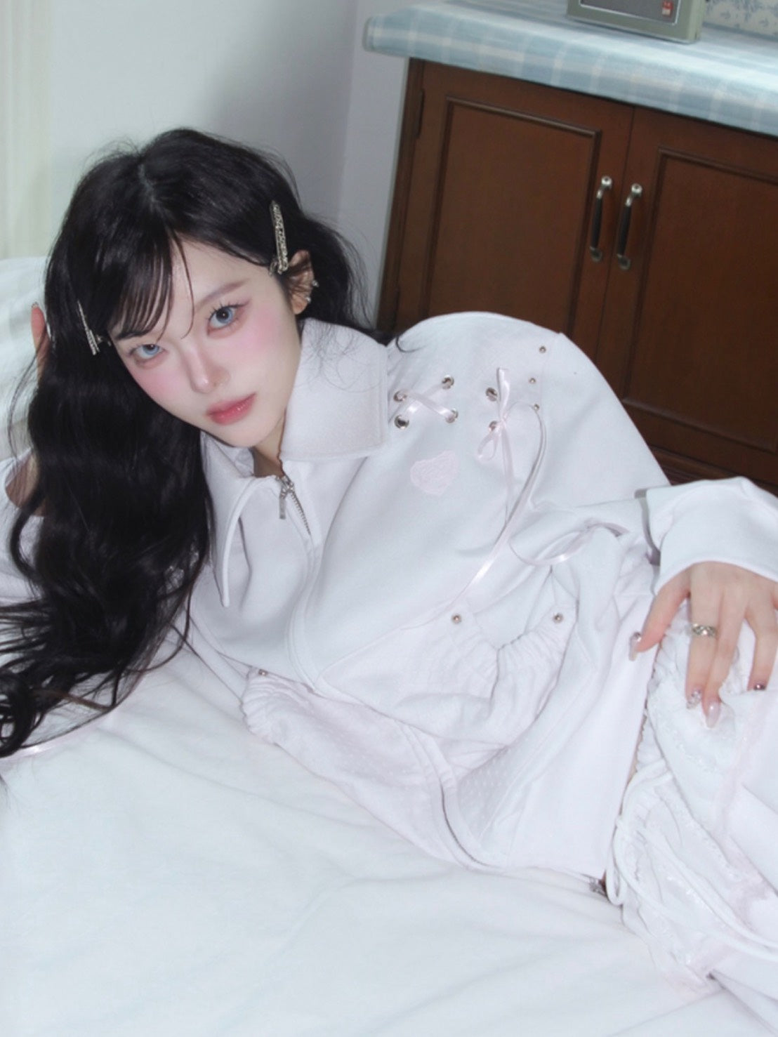【CHERRYQUIRI】angel corset jersey zip up