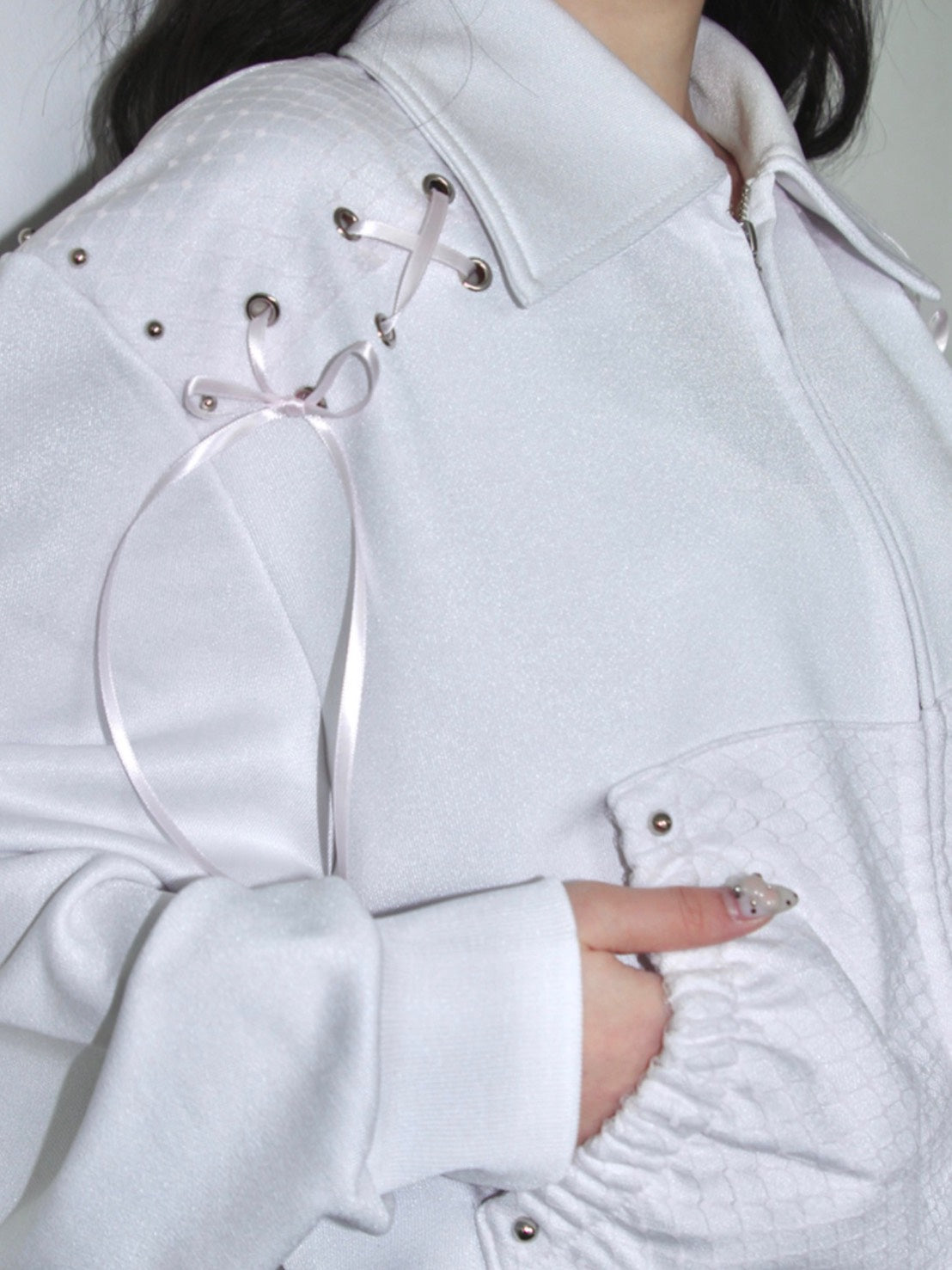 【CHERRYQUIRI】angel corset jersey zip up