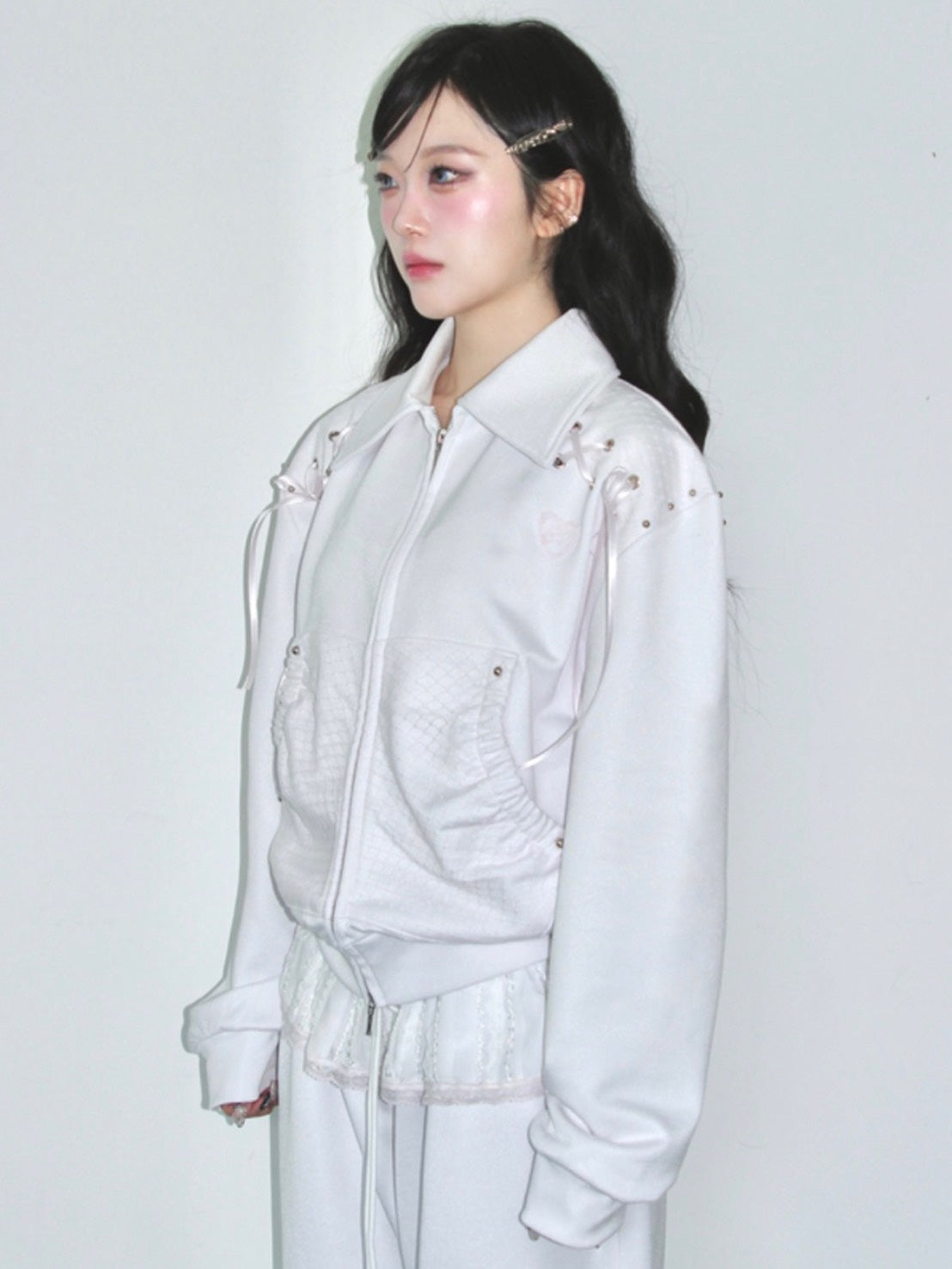 【CHERRYQUIRI】angel corset jersey zip up