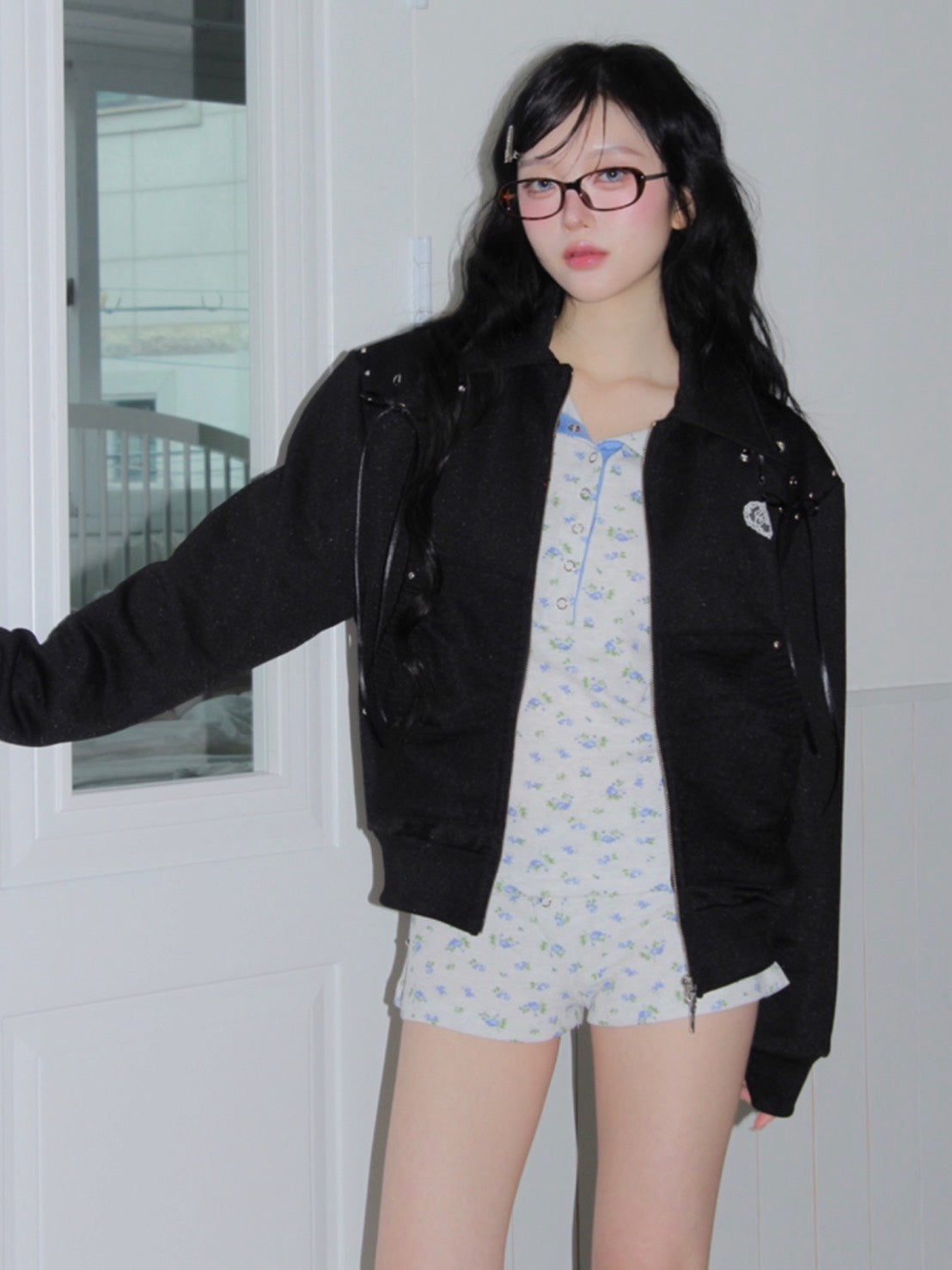 【CHERRYQUIRI】angel corset jersey zip up