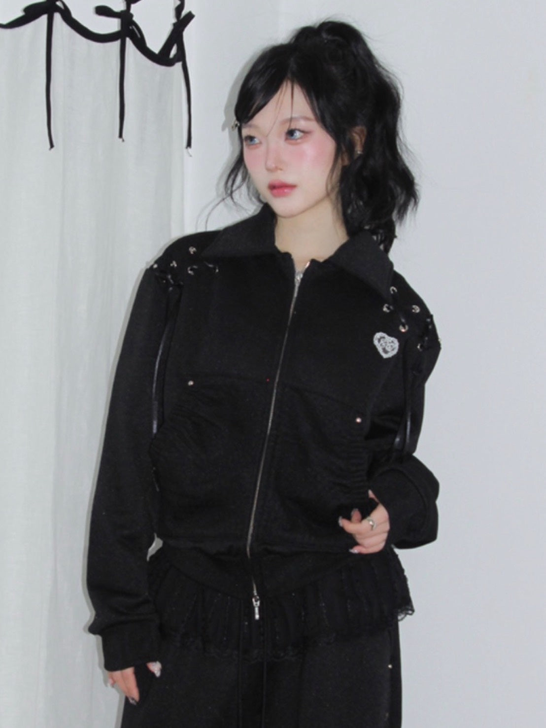 【CHERRYQUIRI】angel corset jersey zip up