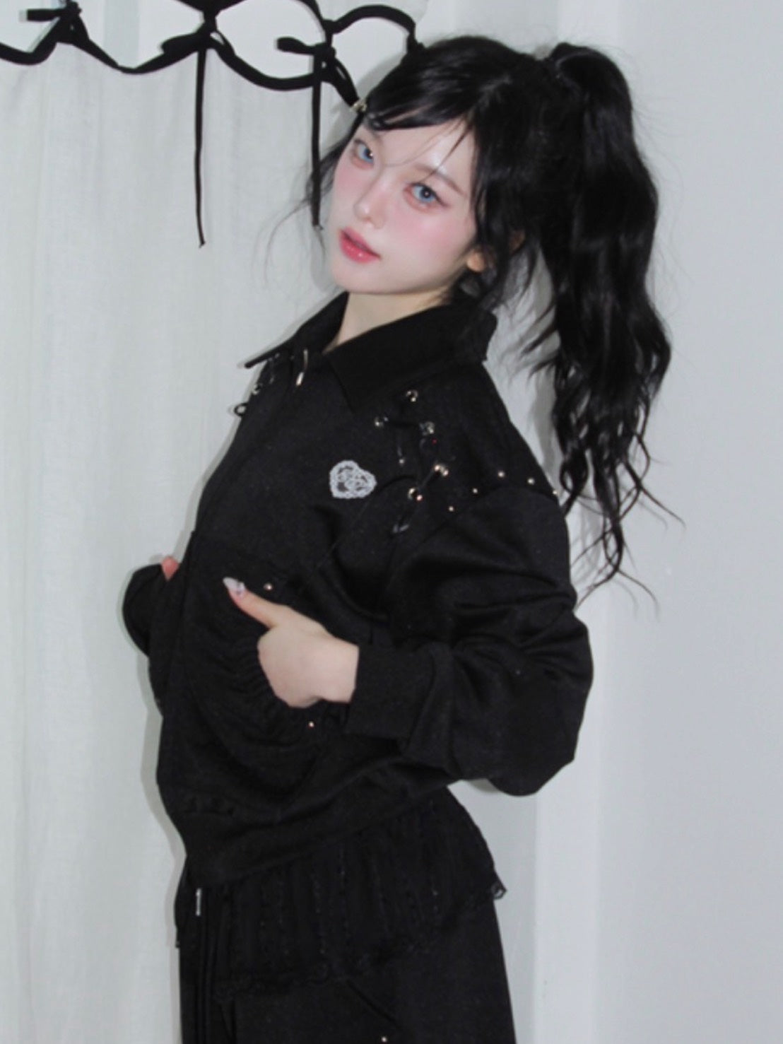 【CHERRYQUIRI】angel corset jersey zip up
