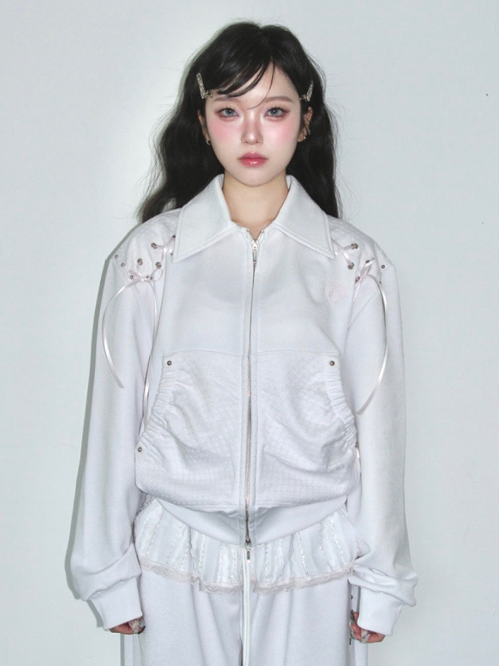 【CHERRYQUIRI】angel corset jersey zip up