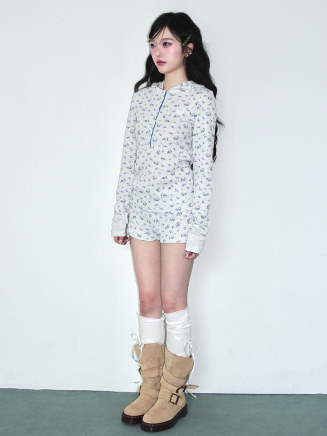 【CHERRYQUIRI】soft waffle mini shorts