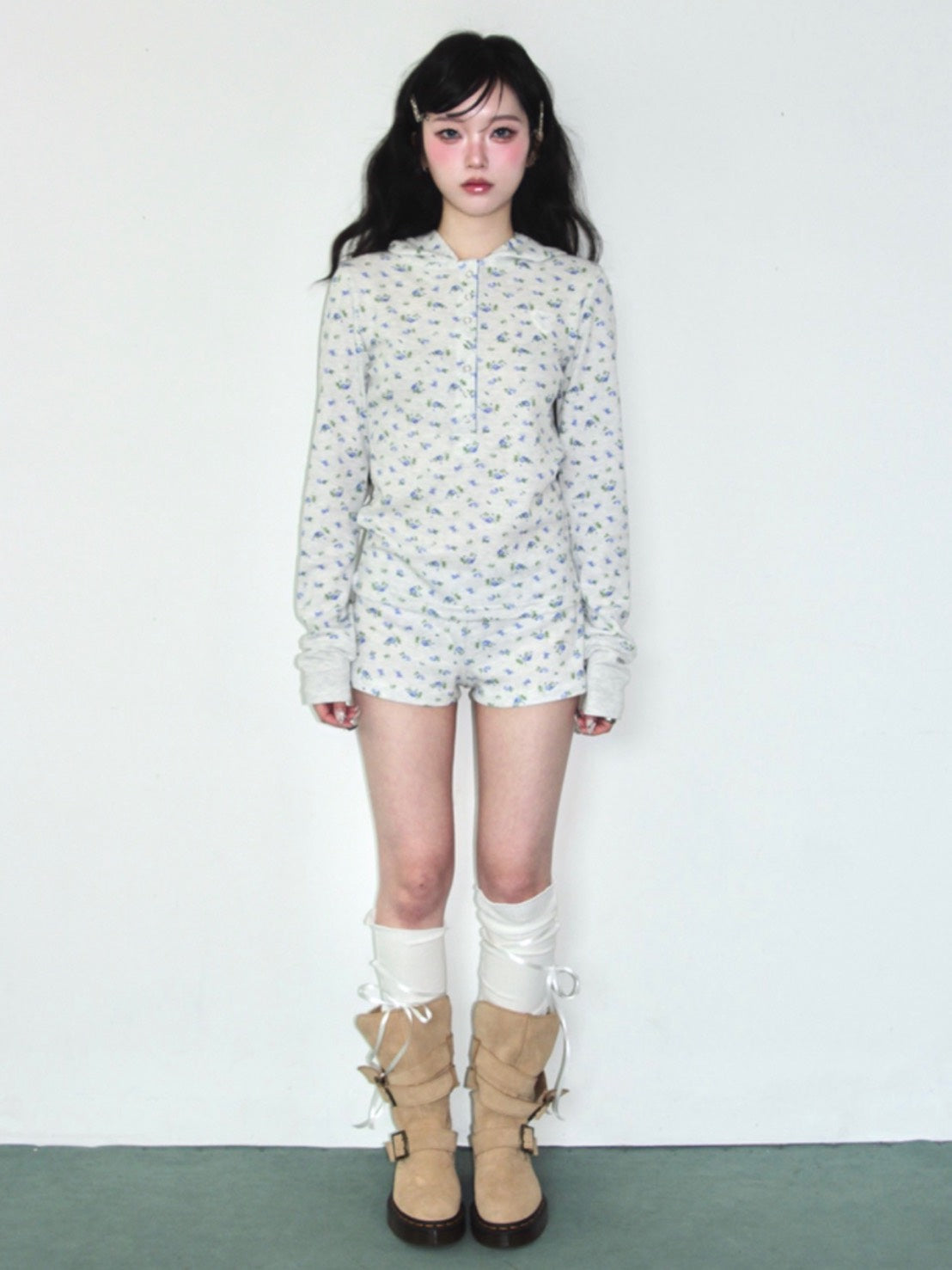 【CHERRYQUIRI】soft waffle mini shorts