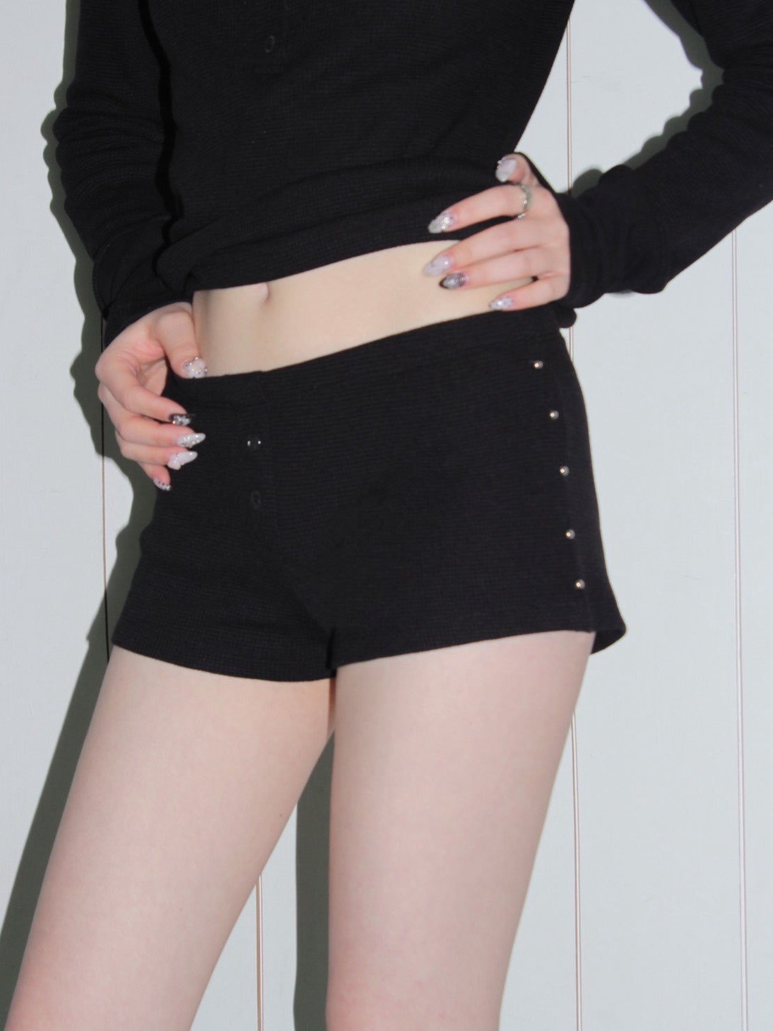 【CHERRYQUIRI】soft waffle mini shorts