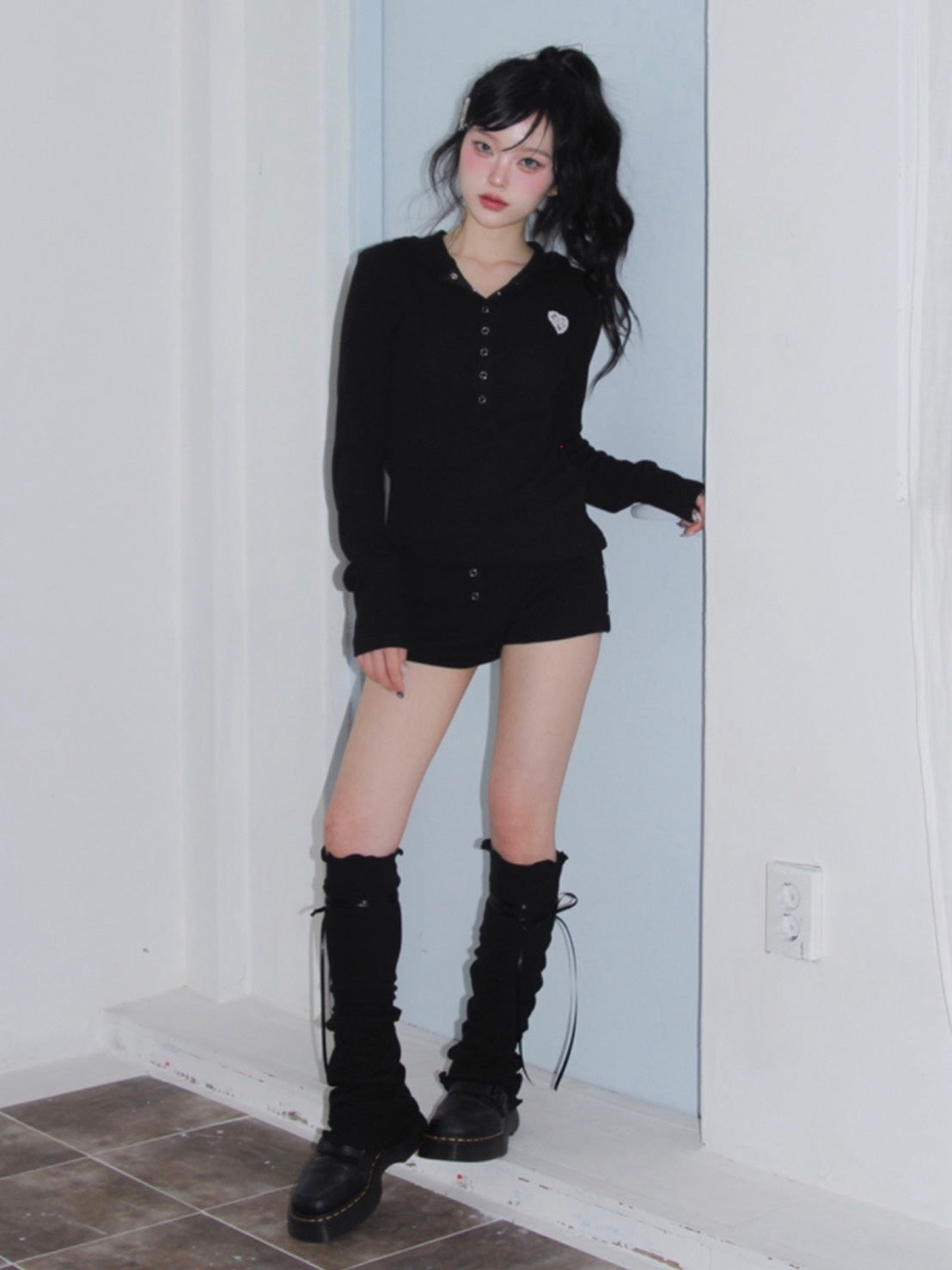 【CHERRYQUIRI】soft waffle mini shorts