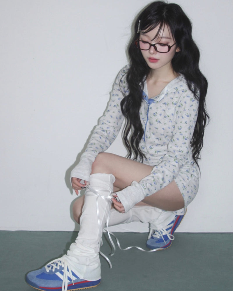 【CHERRYQUIRI】ribbon tie leg warmer