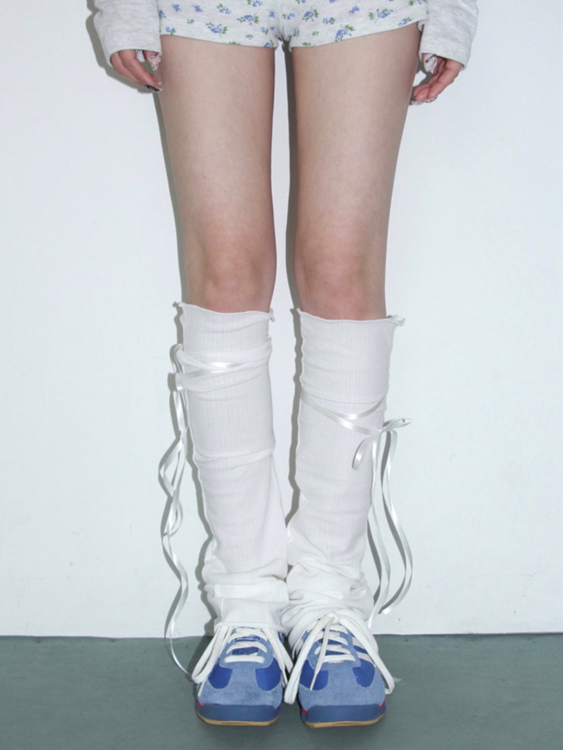 【CHERRYQUIRI】ribbon tie leg warmer