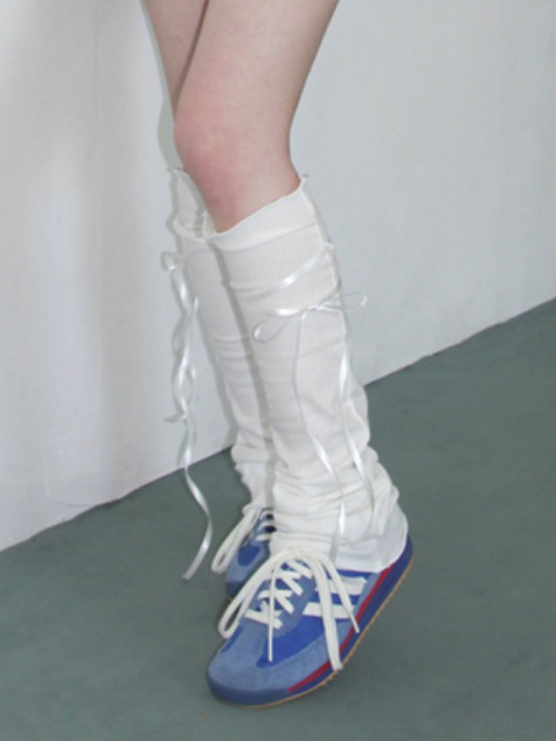 【CHERRYQUIRI】ribbon tie leg warmer