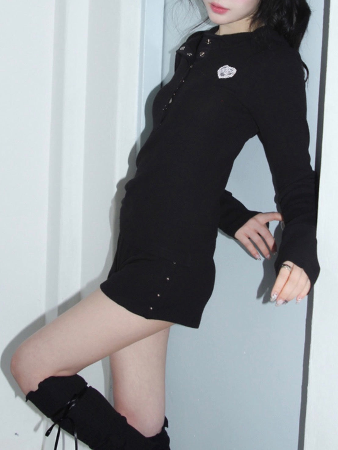 【CHERRYQUIRI】ribbon tie leg warmer