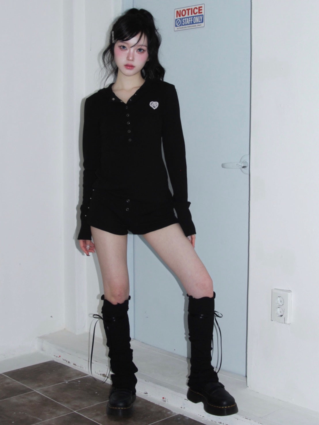【CHERRYQUIRI】ribbon tie leg warmer