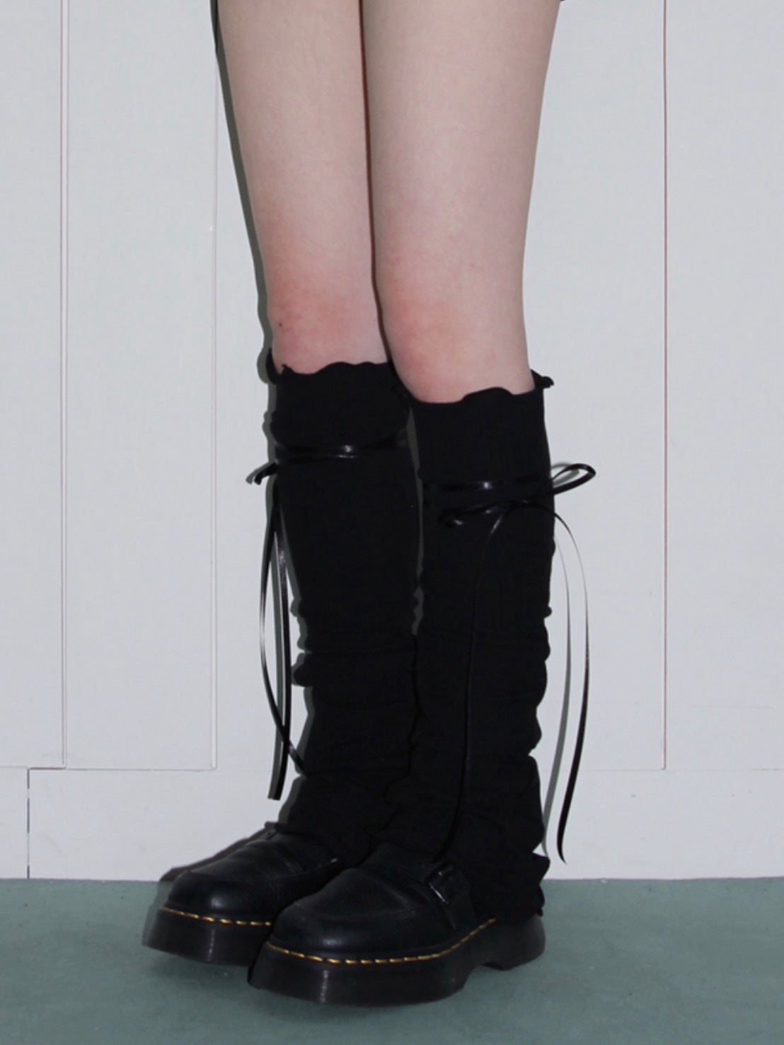 【CHERRYQUIRI】ribbon tie leg warmer