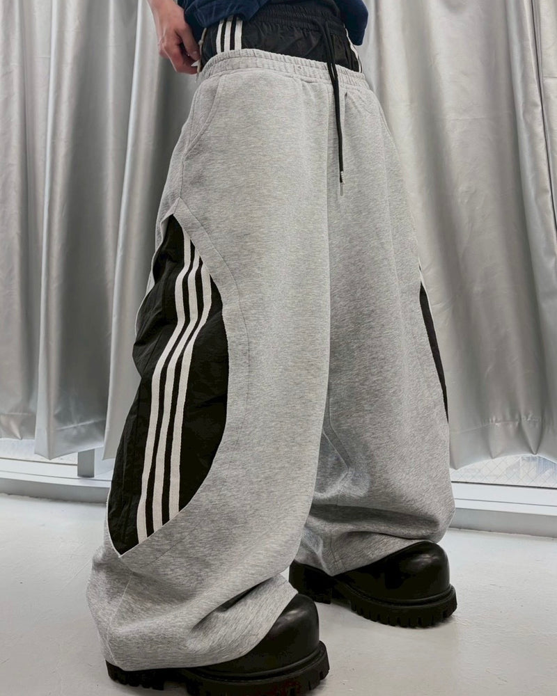 国際配送【LUV CODE】layered design sweat pants (2color)