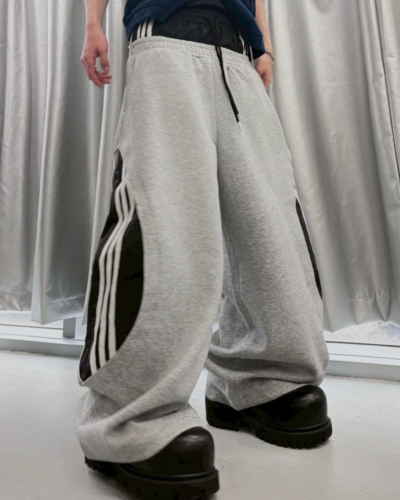 国際配送【LUV CODE】layered design sweat pants (2color)