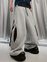 国際配送【LUV CODE】layered design sweat pants (2color)