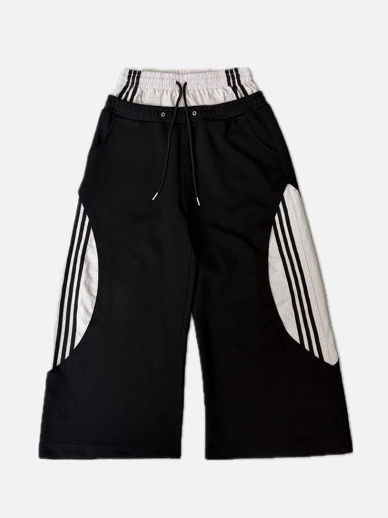 国際配送【LUV CODE】layered design sweat pants (2color)