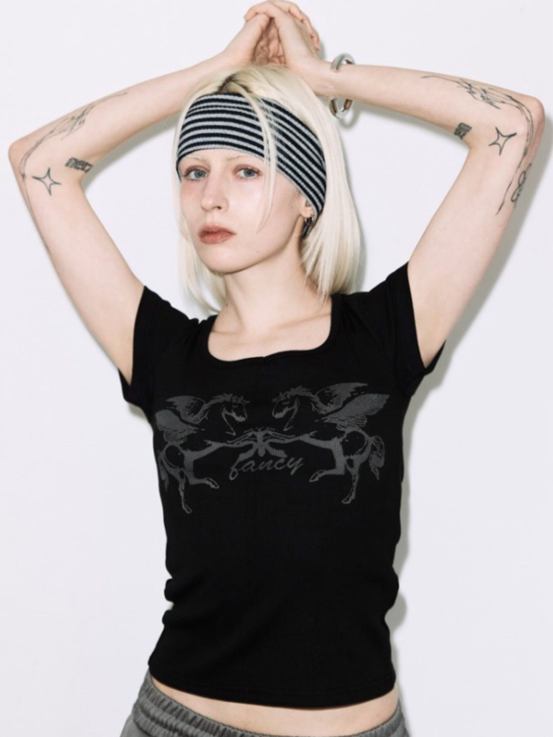 【FANCY CLUB】PEGASUS RIBBED TOP