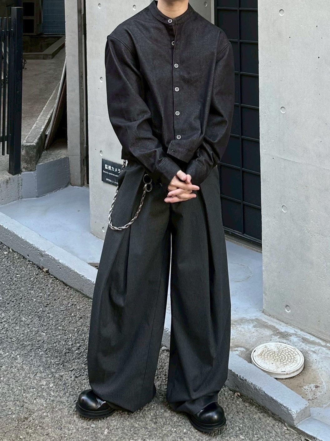 受注制【Chikashitsu +】no collar cropped jacket