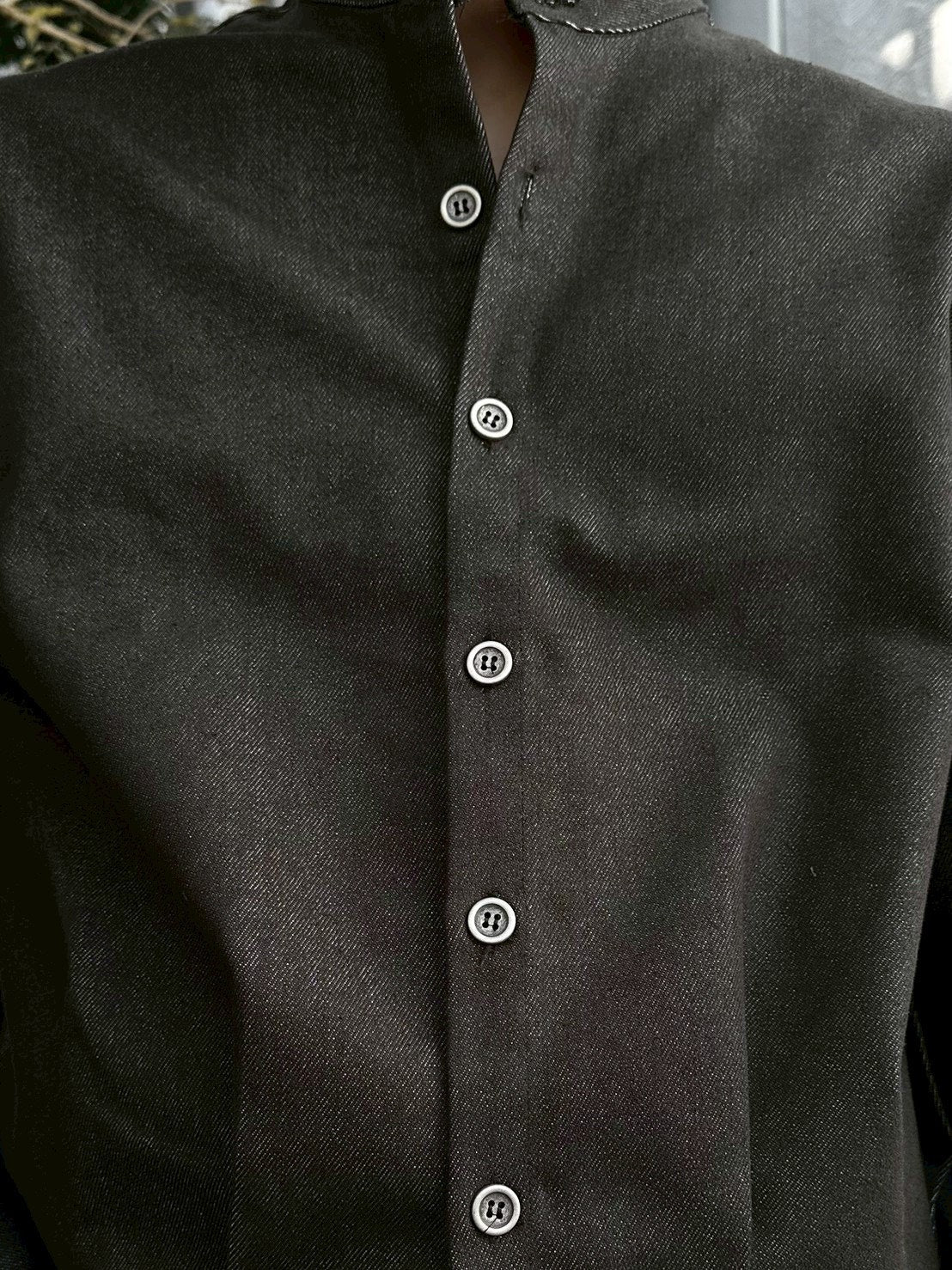 受注制【Chikashitsu +】no collar cropped jacket