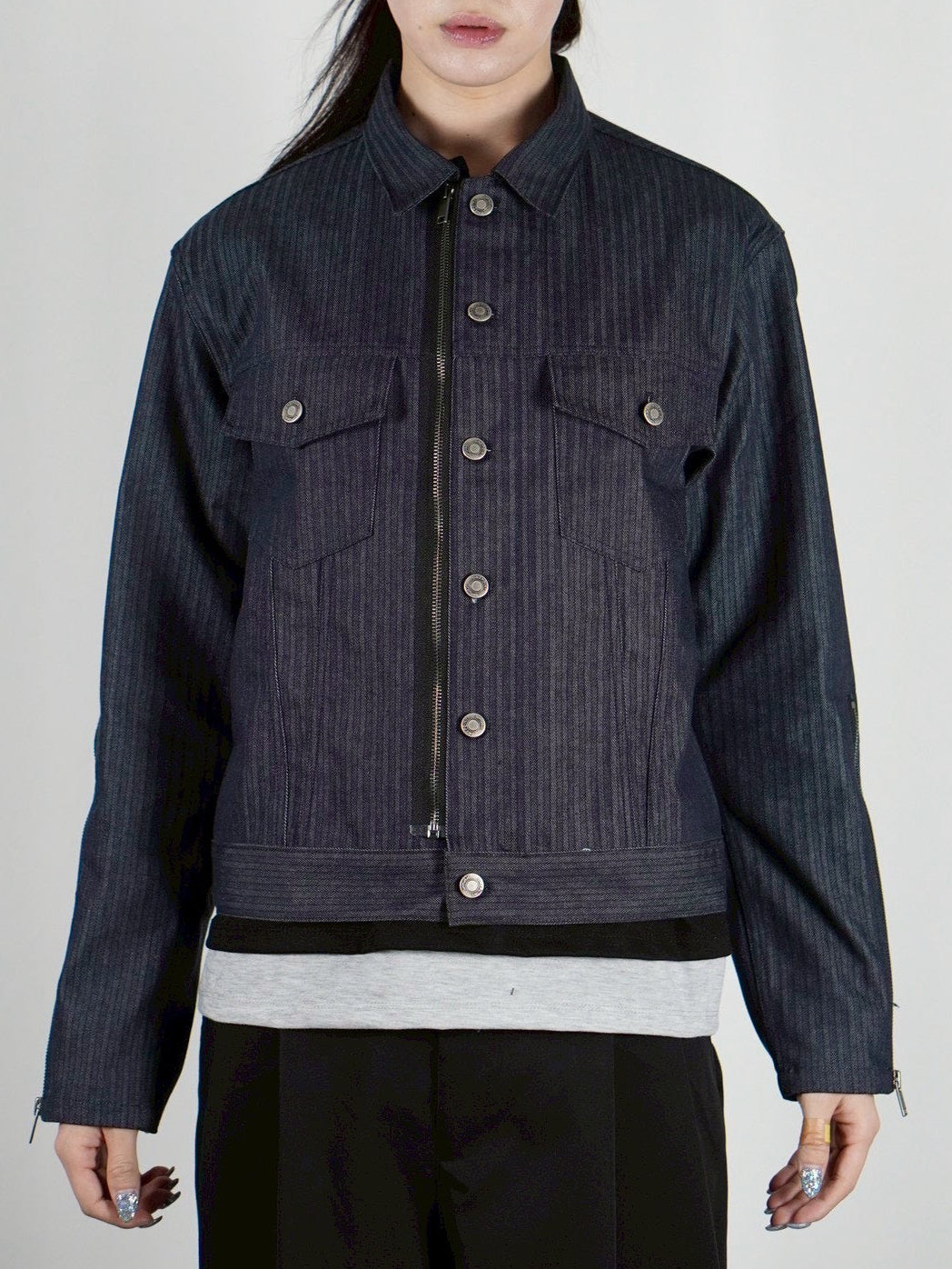 4/10 20:00発売 受注制【Chikashitsu +】non fade denim trucker jacket (2color)