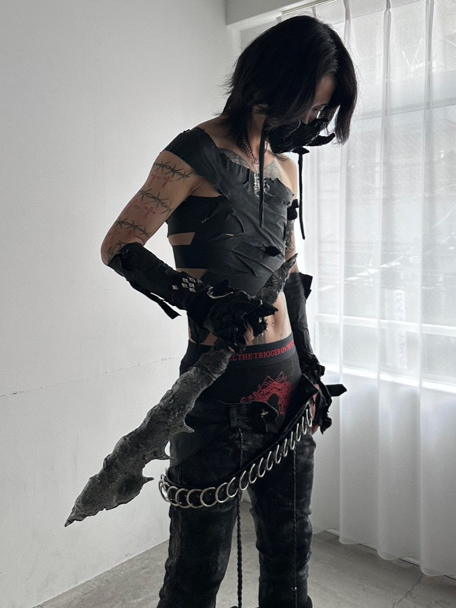 【YIKAI LABORATORY】゛pull the trigger on the scene゛slogan revolver boxer pants