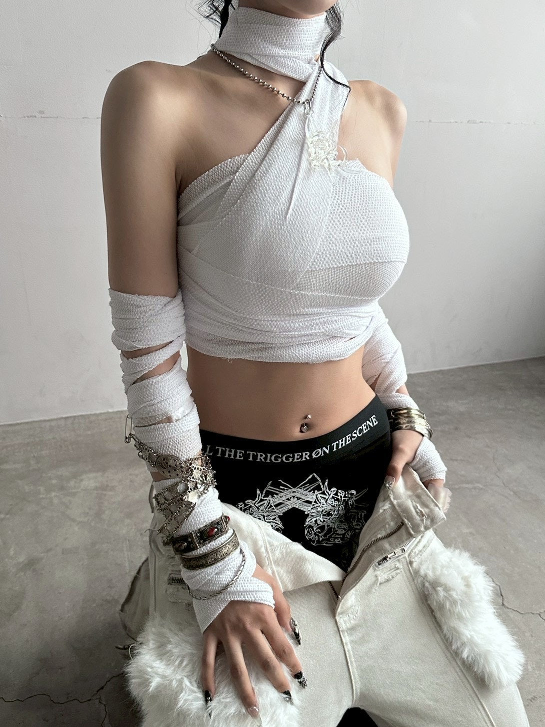 【YIKAI LABORATORY】゛pull the trigger on the scene゛slogan revolver boxer pants